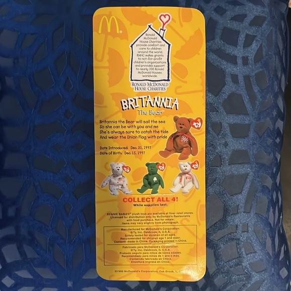 Beanie Baby Set of 4 Country Teenie Bears McDonald’s Promo 1997/1998 - Picture 10 of 10